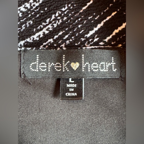 Derek Heart Black & White Short Sleeve Fit-and-Flare Dress Large - Picture 6 of 7